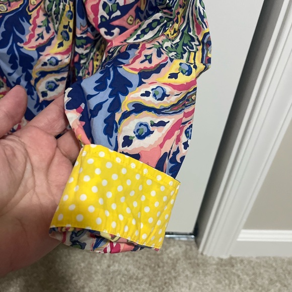 Talbots Women's Multicolor Leaf Print Button Down Shirt - Picture 3 of 3